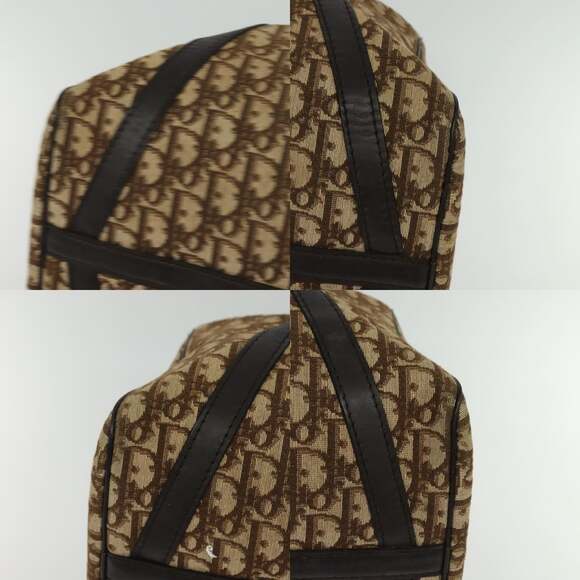 DIOR Trotter Canvas Hand Bag Brown Gold - Picture 10 of 12